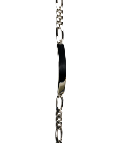 Pulsera Masculina en Plata 950 con Platina Grabable y Enlace Cubano