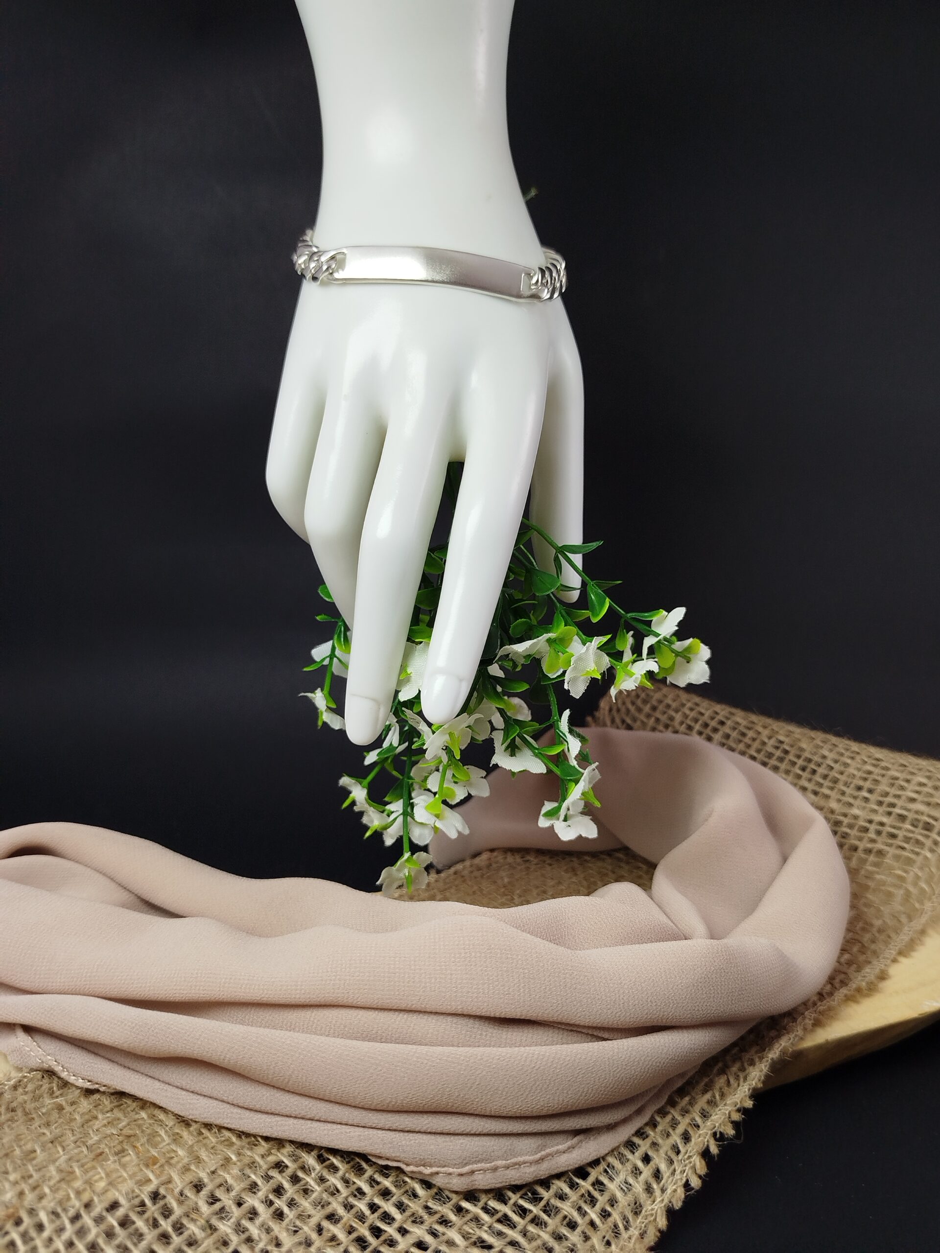 Pulsera Cubana en Plata 950 con Platina Personalizable – 20 cm - Image 4