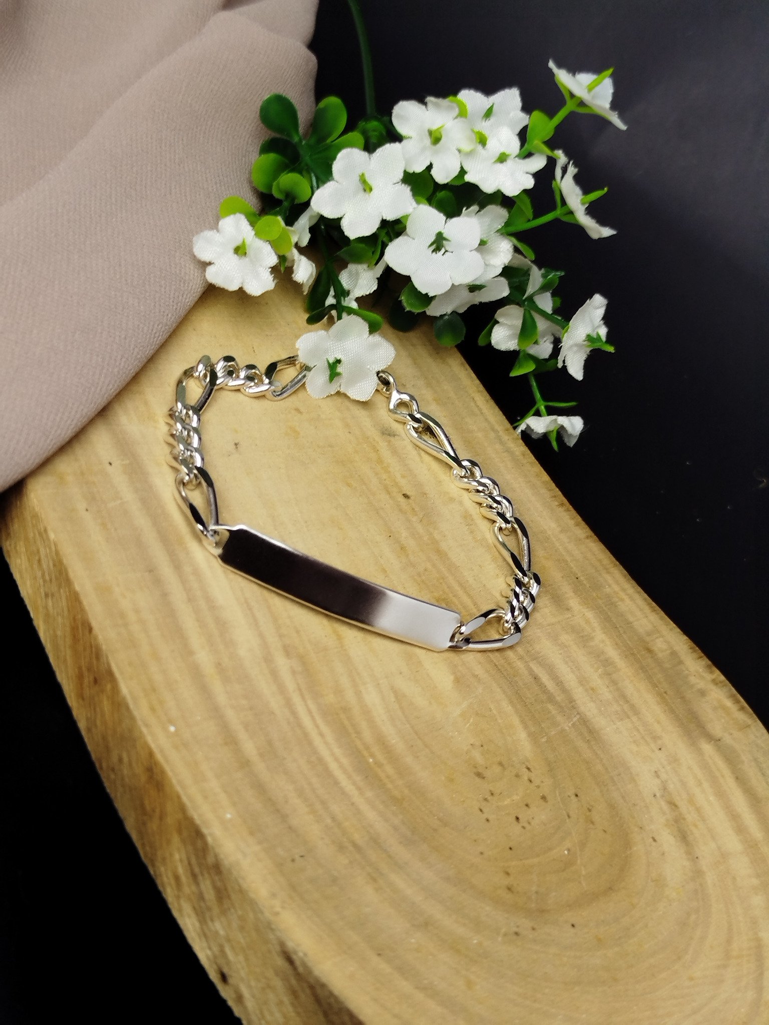 Pulsera de Plata 950 para Caballero con Enlace Cubano y Platina Personalizable - Image 3