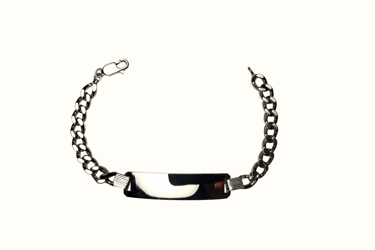 Pulsera de Plata 950 para Caballero con Enlace Cubano Grueso y Platina Gravable - Image 5