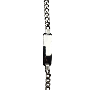 Pulsera de Plata 950 para Caballero con Enlace Cubano Grueso y Platina Gravable