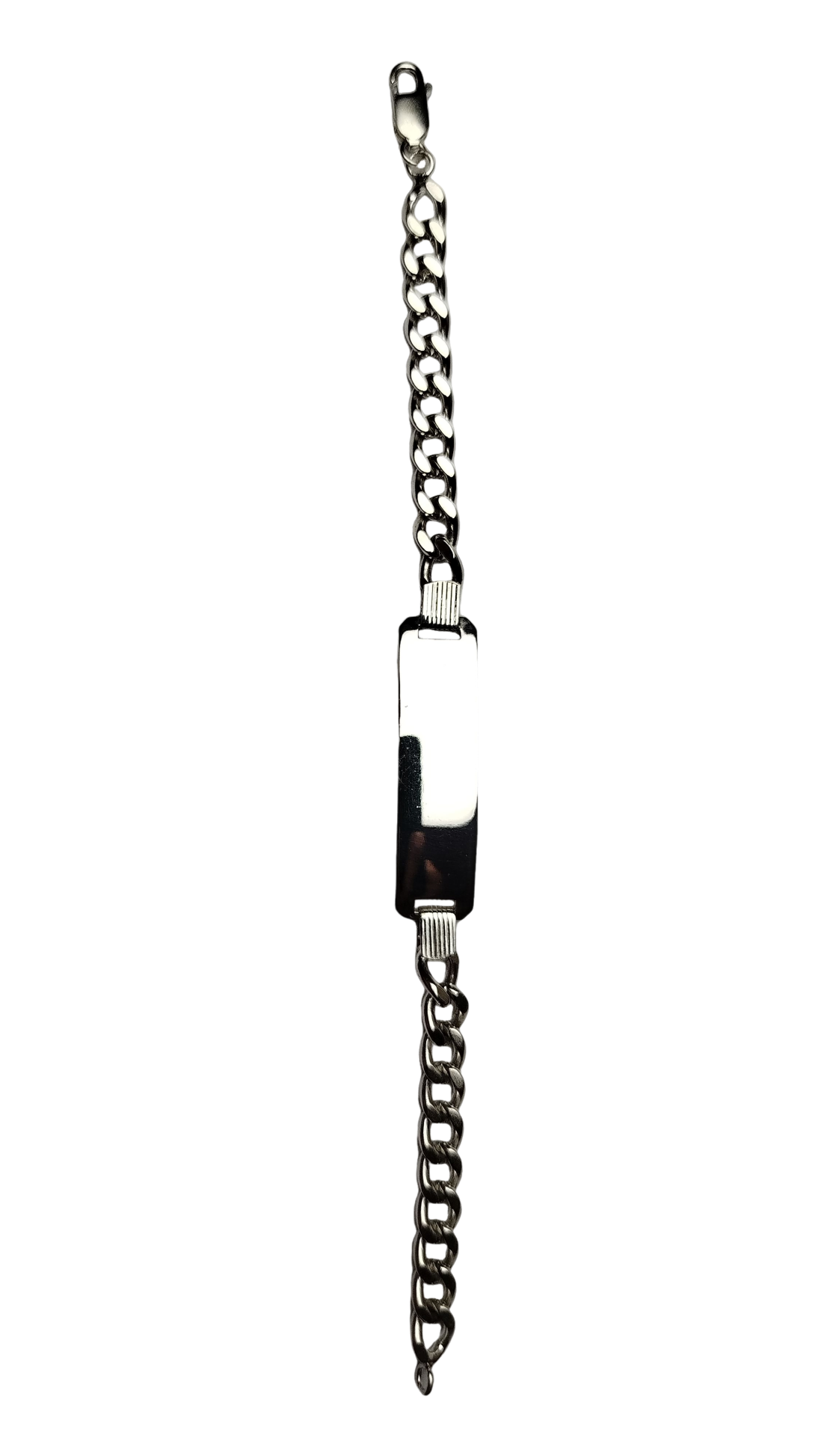 Pulsera de Plata 950 para Caballero con Enlace Cubano Grueso y Platina Gravable