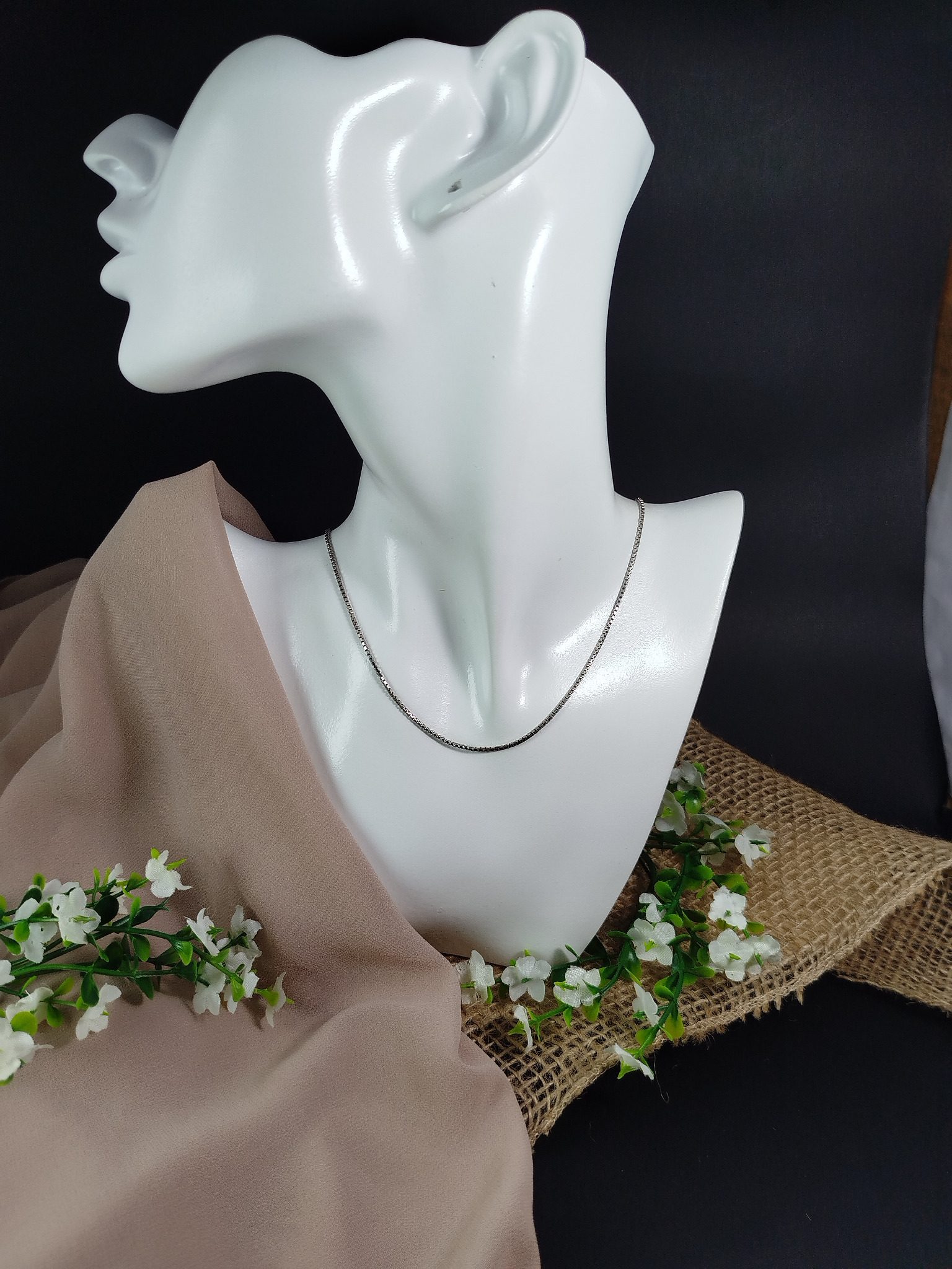 Cadena en Platino 900 con Eslabón Cuadrado – 6.69 g / 40 cm / Alta Pureza - Image 3