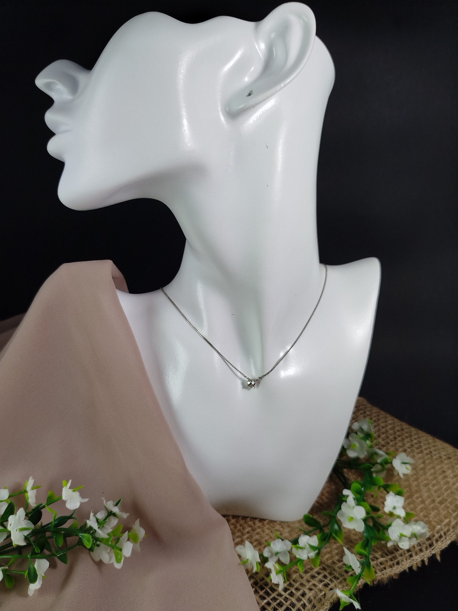 Cadena Unisex en Platino 900 con Diamante 0.32 ct – Color H / Claridad SI1 / 38 cm / 2.61 g - Image 5