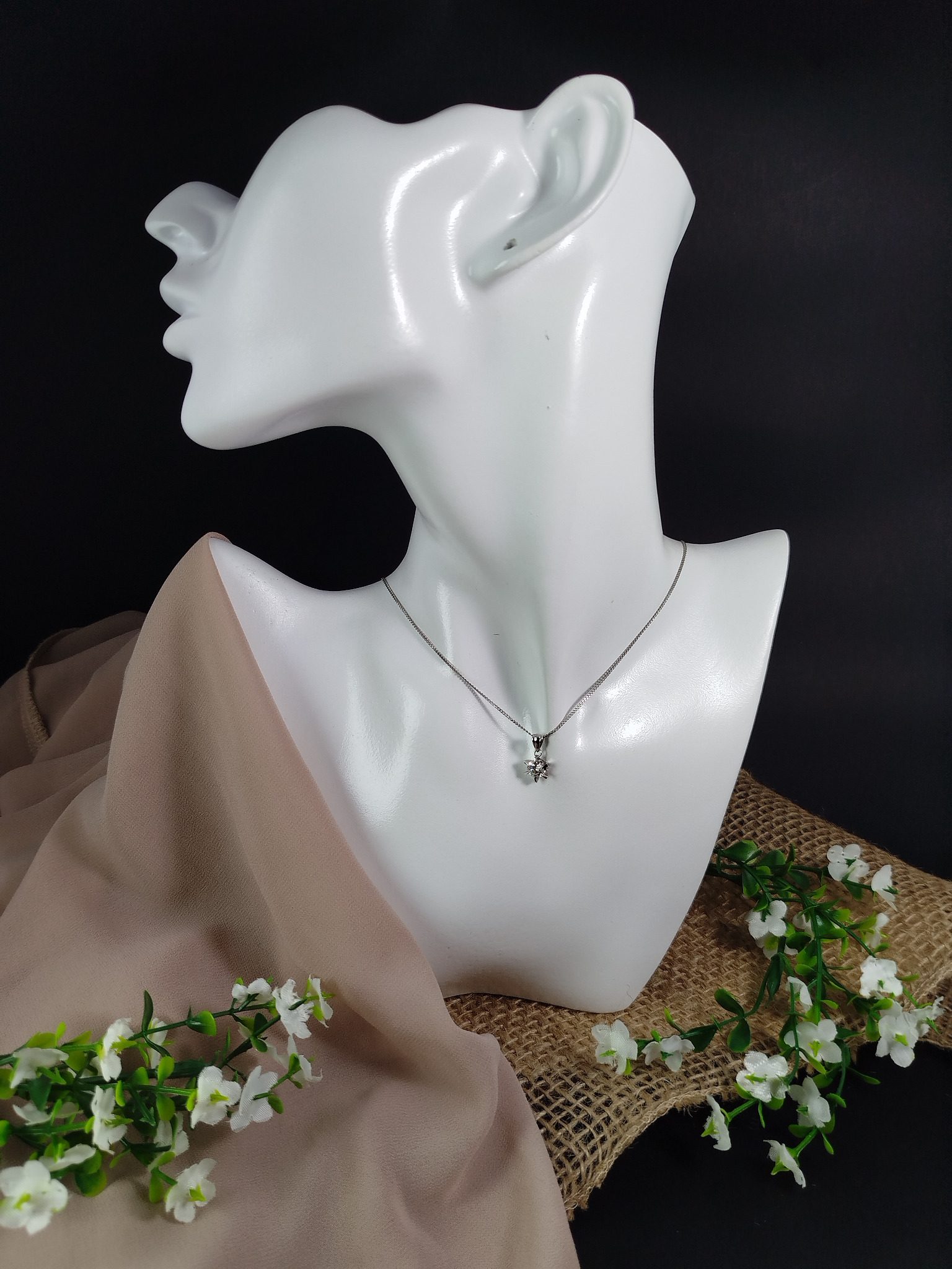 Cadena y Dije Unisex en Platino 900 con Diamante 0.61 ct – Color I / Claridad SI2 / 40 cm / 3.22 g - Image 5