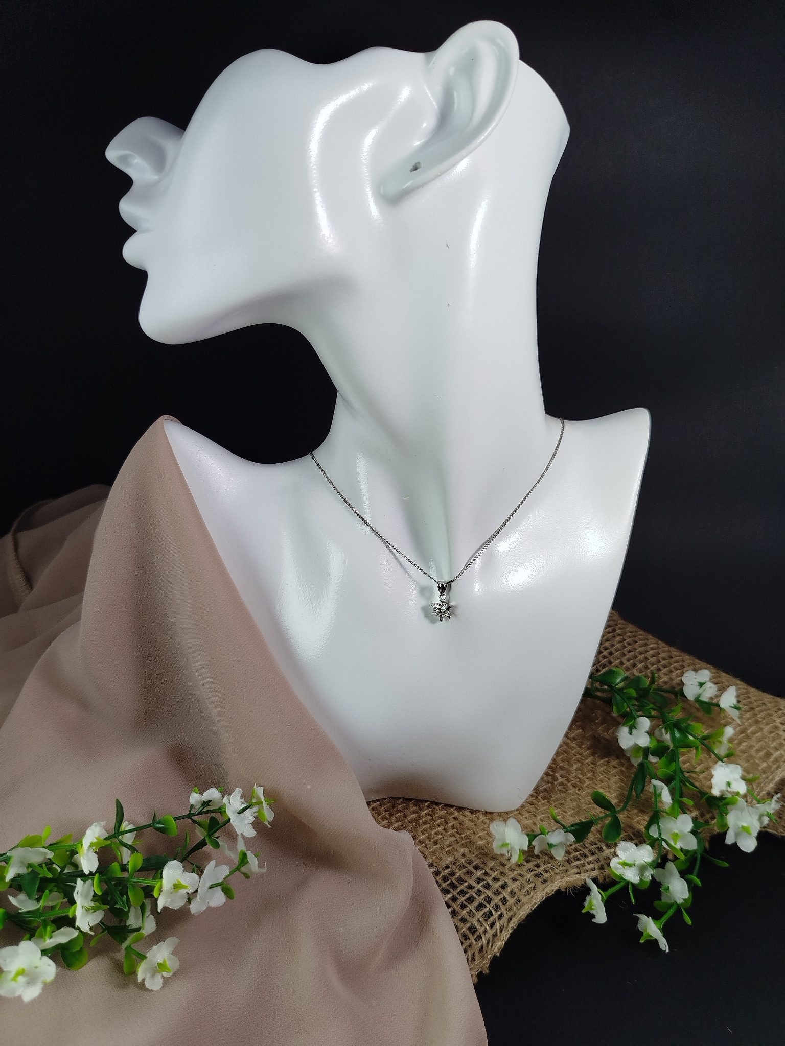 Cadena y Dije Unisex en Platino 900 con Diamante 0.61 ct – Color I / Claridad SI2 / 40 cm / 3.22 g - Image 4