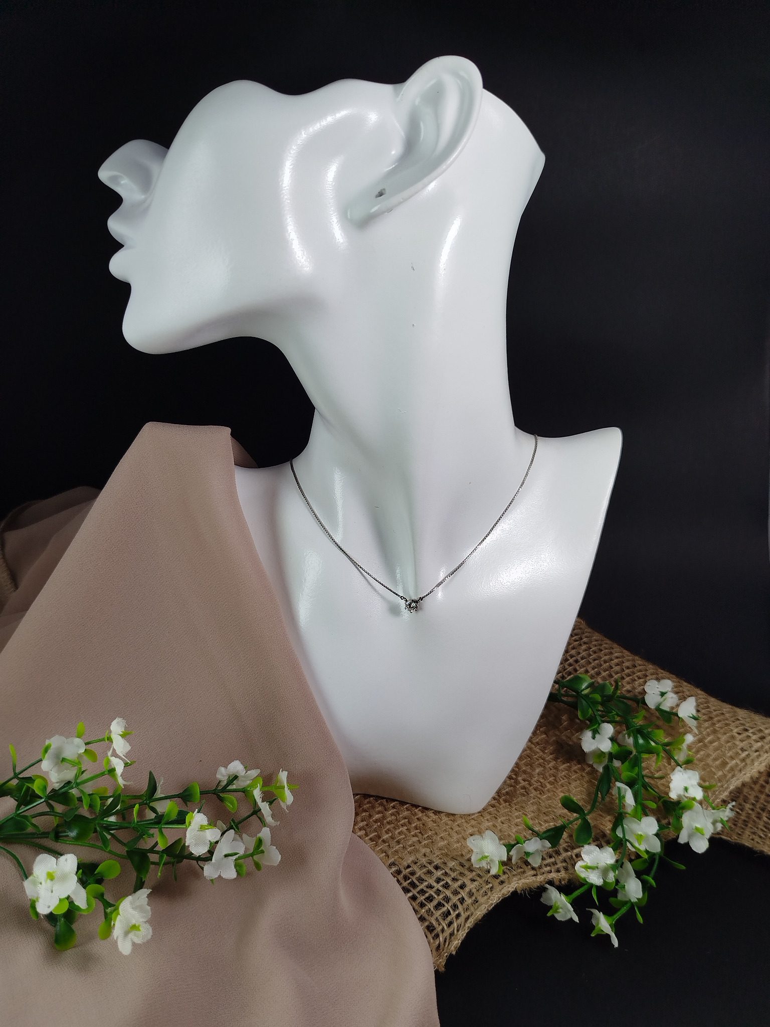 Cadena Unisex en Platino 900 de 40 cm – Tejido de Eslabones Finos / 2.43 g