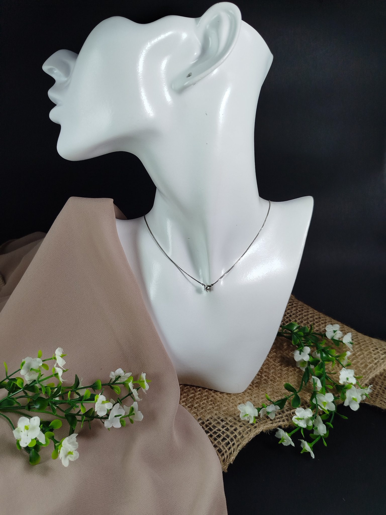 Cadena Unisex en Platino 900 de 40 cm – Tejido de Eslabones Finos / 2.43 g - Image 4