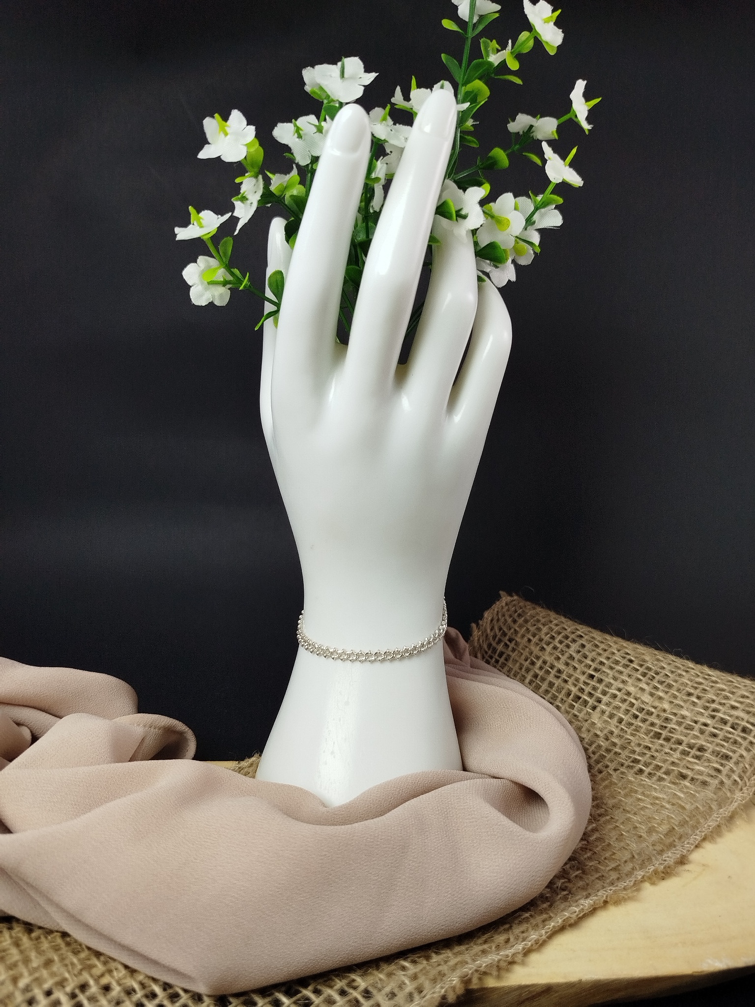 Pulsera de Plata 950 para Dama con Trenzado Tipo Alambre de Púas – 5.37 g - Image 2