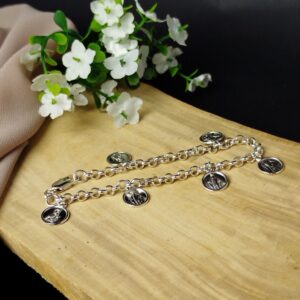 Pulsera de Dama en Plata 950 con Dijes Religiosos – 11.79 g (20 cm)