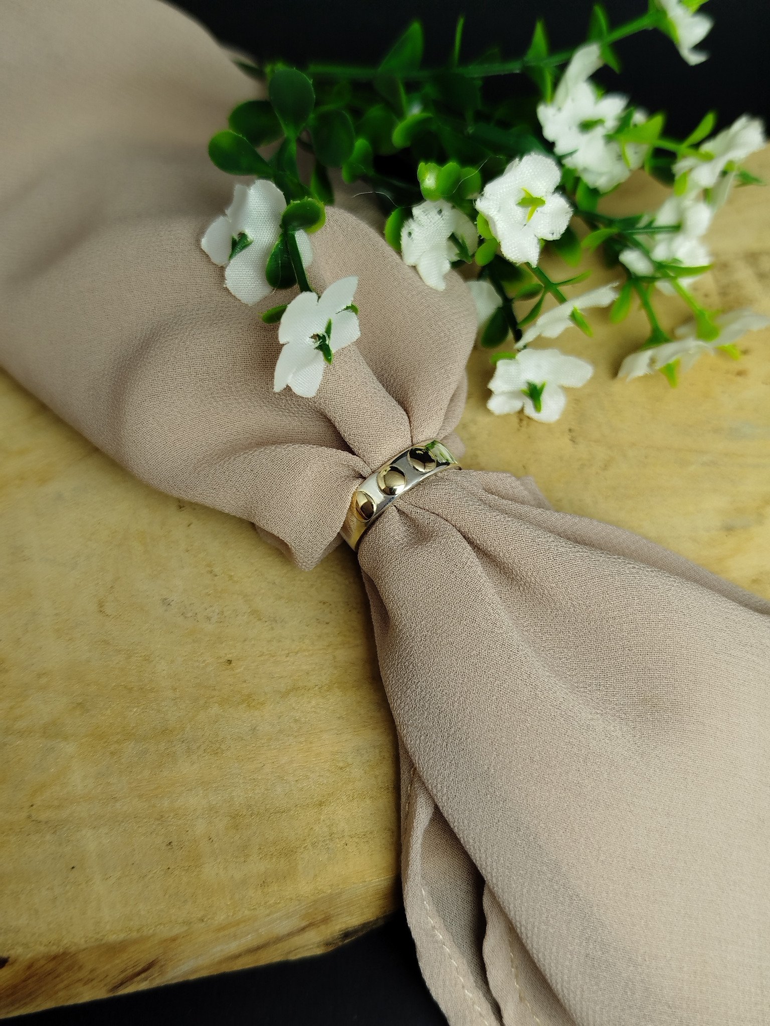 Anillo de Plata 950 con Tres Círculos de Oro – 2.88 g (Talla 6)