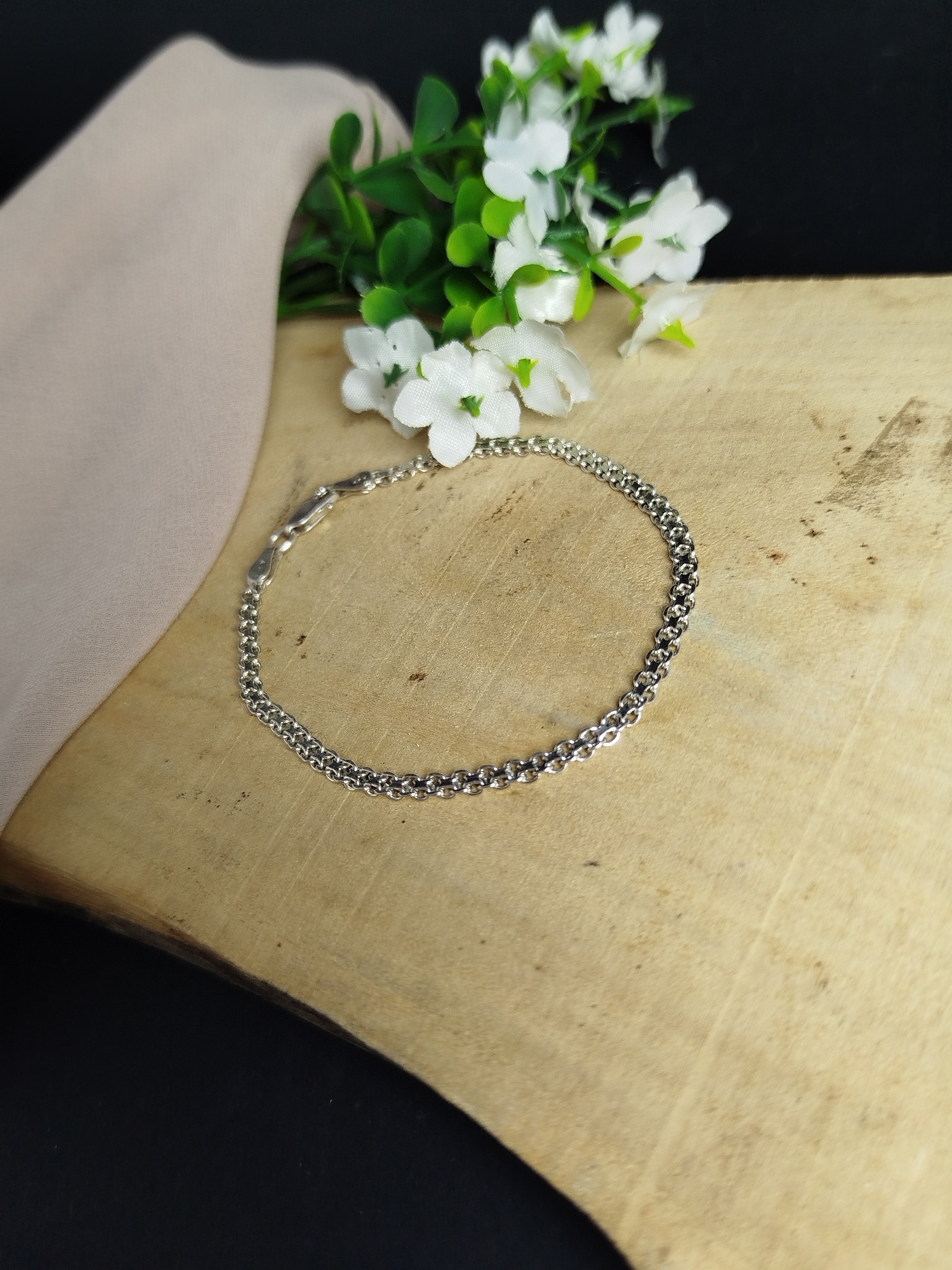 Pulsera de Plata 950 para Dama con Enlace Cubano Fino – 3 g