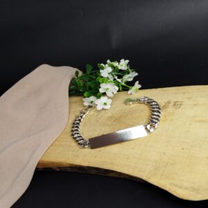 Pulsera Cubana Gruesa con Placa en Plata 950 – 27.49 g (Caballero)