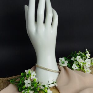 Pulsera Rígida en Platino 900 con 60 Circones – 12.37 g / 5×6.3 cm / Brillo Superior