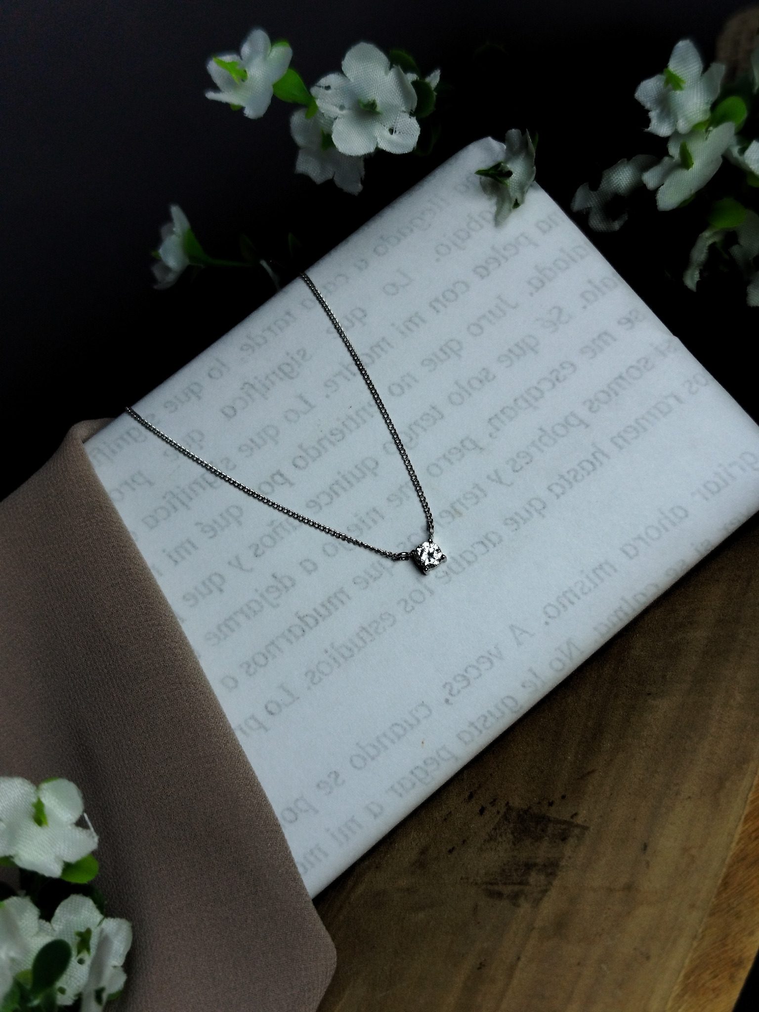 Cadena Unisex en Platino 900 con Diamante 0.32 ct – Color H / Claridad SI1 / 38 cm / 2.61 g - Image 3