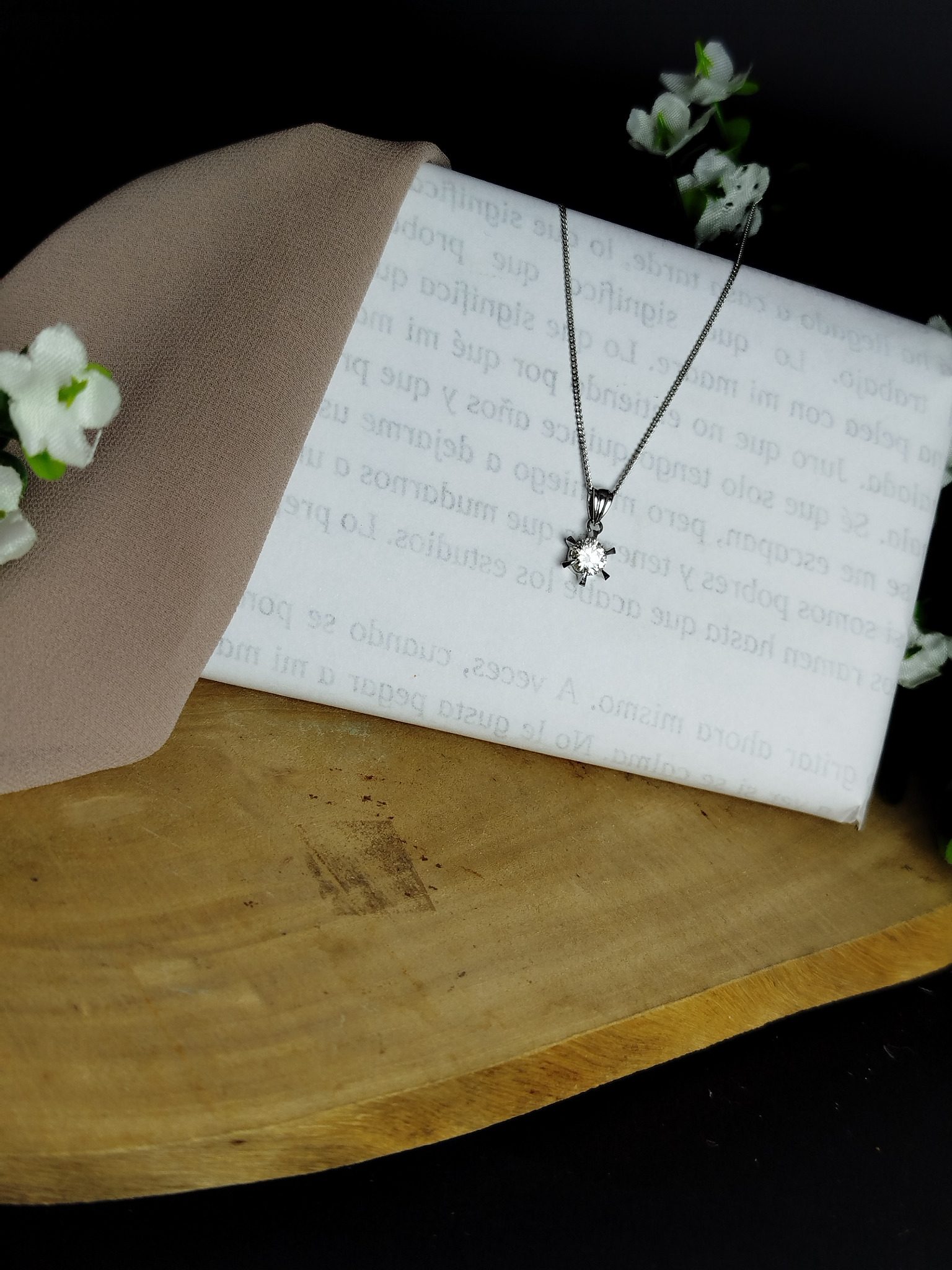 Cadena y Dije Unisex en Platino 900 con Diamante 0.61 ct – Color I / Claridad SI2 / 40 cm / 3.22 g - Image 2