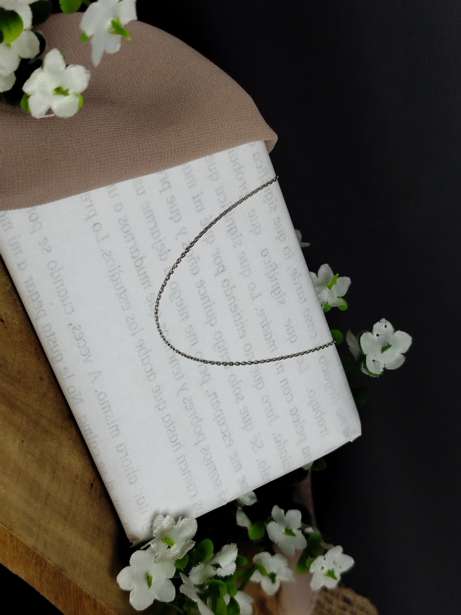 Cadena Unisex en Platino 900 de 40 cm – Tejido de Eslabones Finos / 2.43 g - Image 2