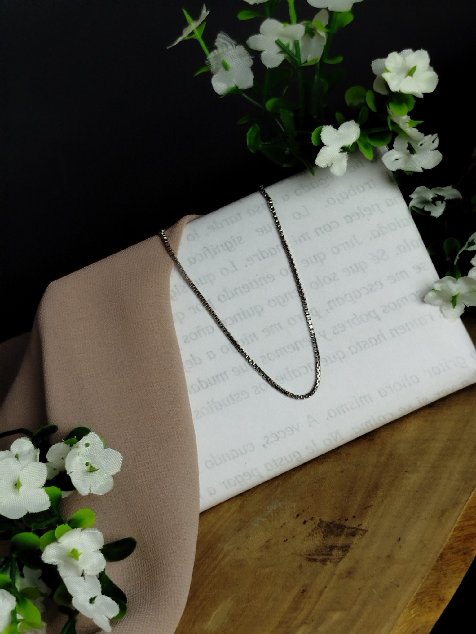 Cadena en Platino 900 con Eslabón Cuadrado – 6.69 g / 40 cm / Alta Pureza - Image 2