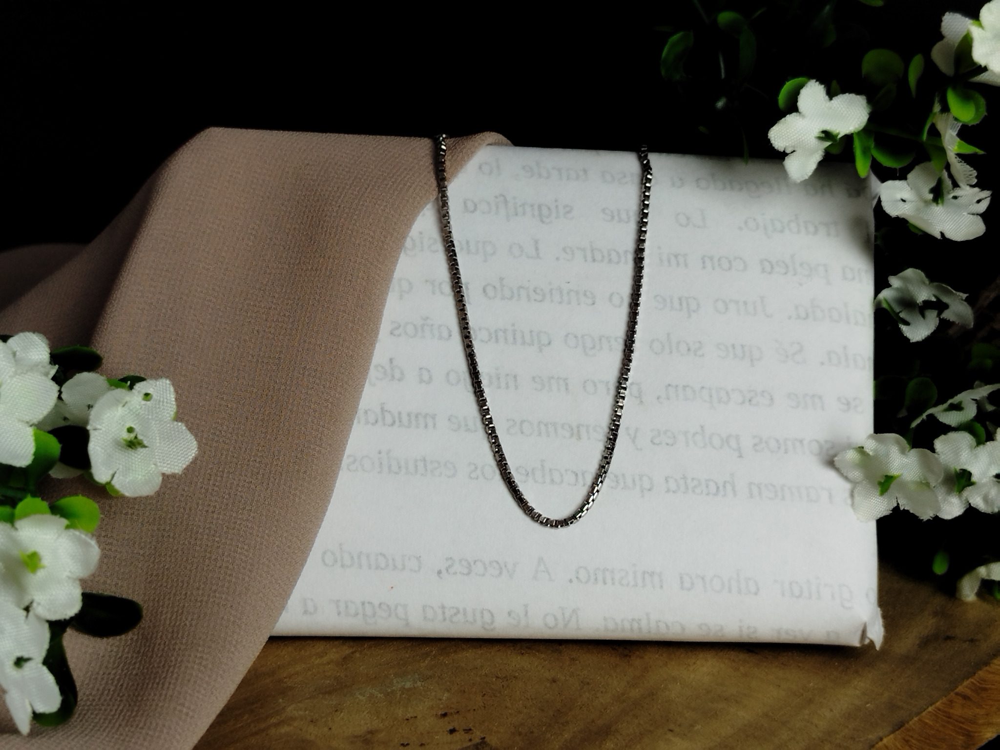 Cadena en Platino 900 con Eslabón Cuadrado – 6.69 g / 40 cm / Alta Pureza - Image 5