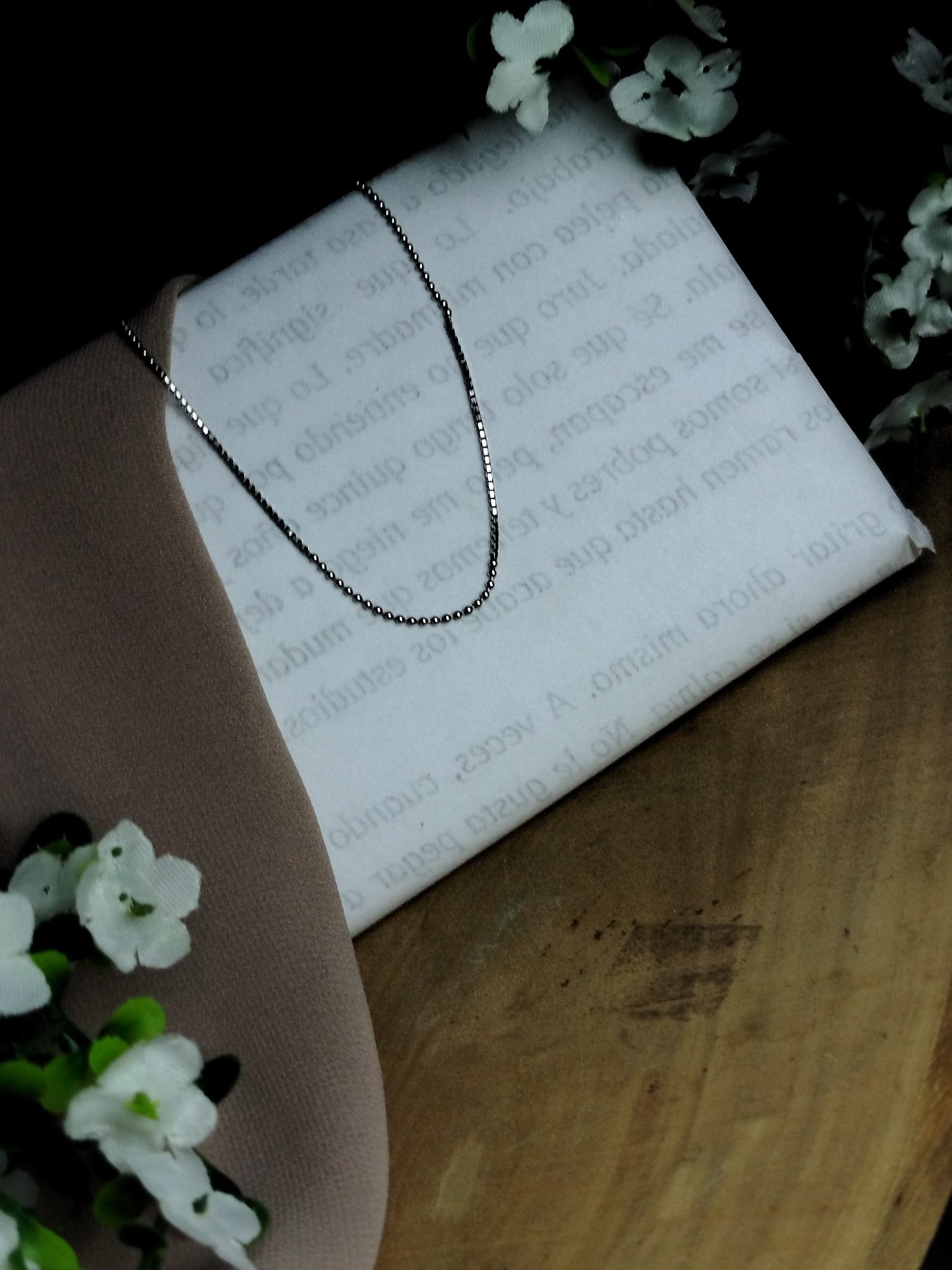 Cadena en Platino 900 con Eslabones Dobles – 3.41 g / 19 cm / Diseño Circular y Cuadrado - Image 3