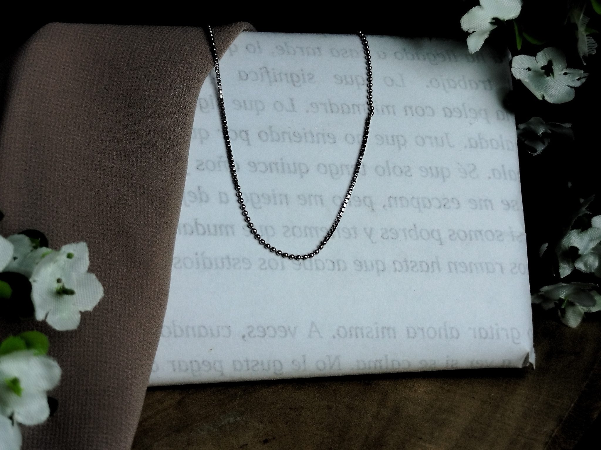 Cadena en Platino 900 con Eslabones Dobles – 3.41 g / 19 cm / Diseño Circular y Cuadrado