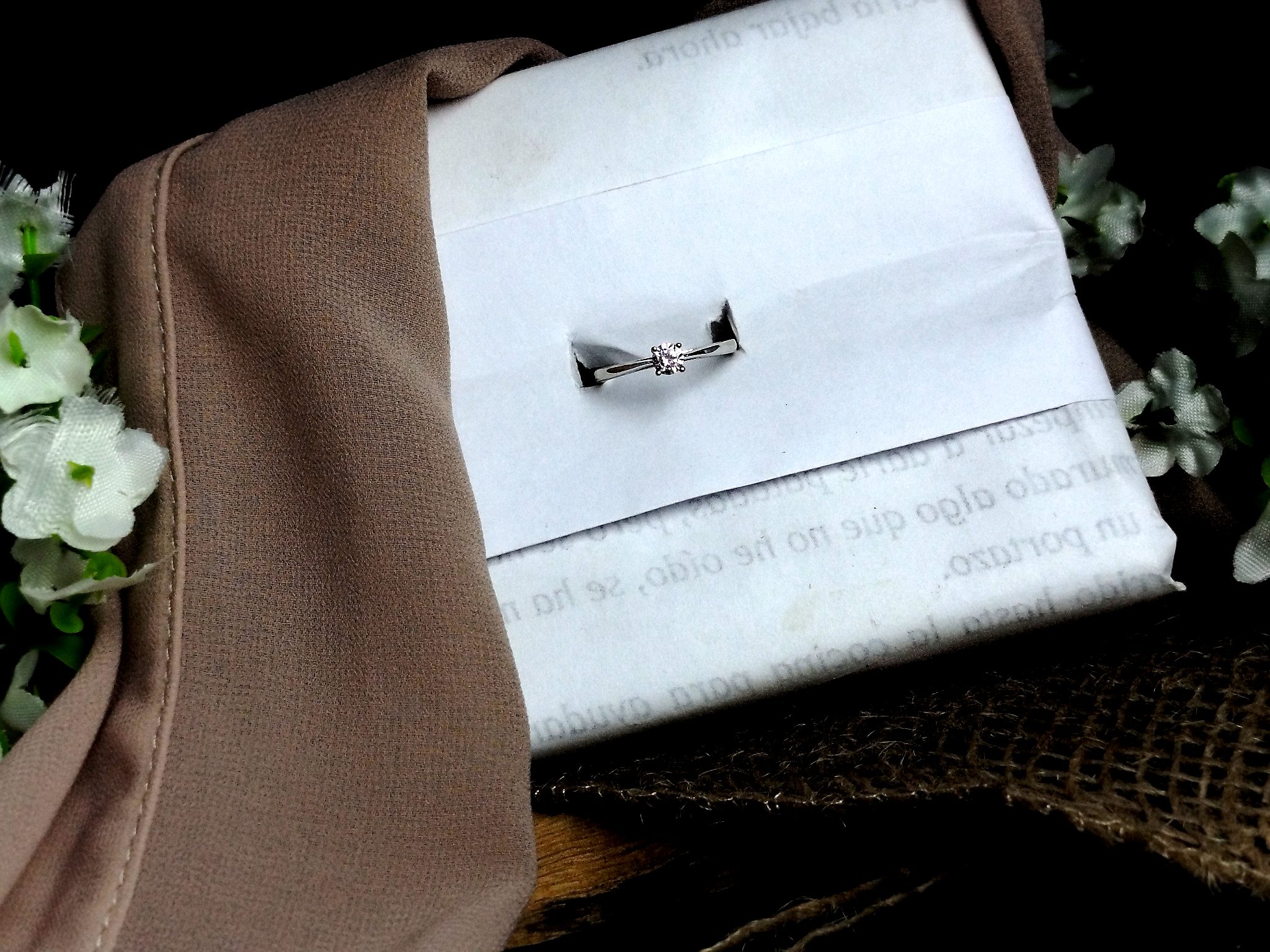 Anillo Solitario en Oro Blanco 18K con Diamante 0.17 ct VS1 (Talla Muy Buena) – 1.6 g / Talla 4.5 / Dama