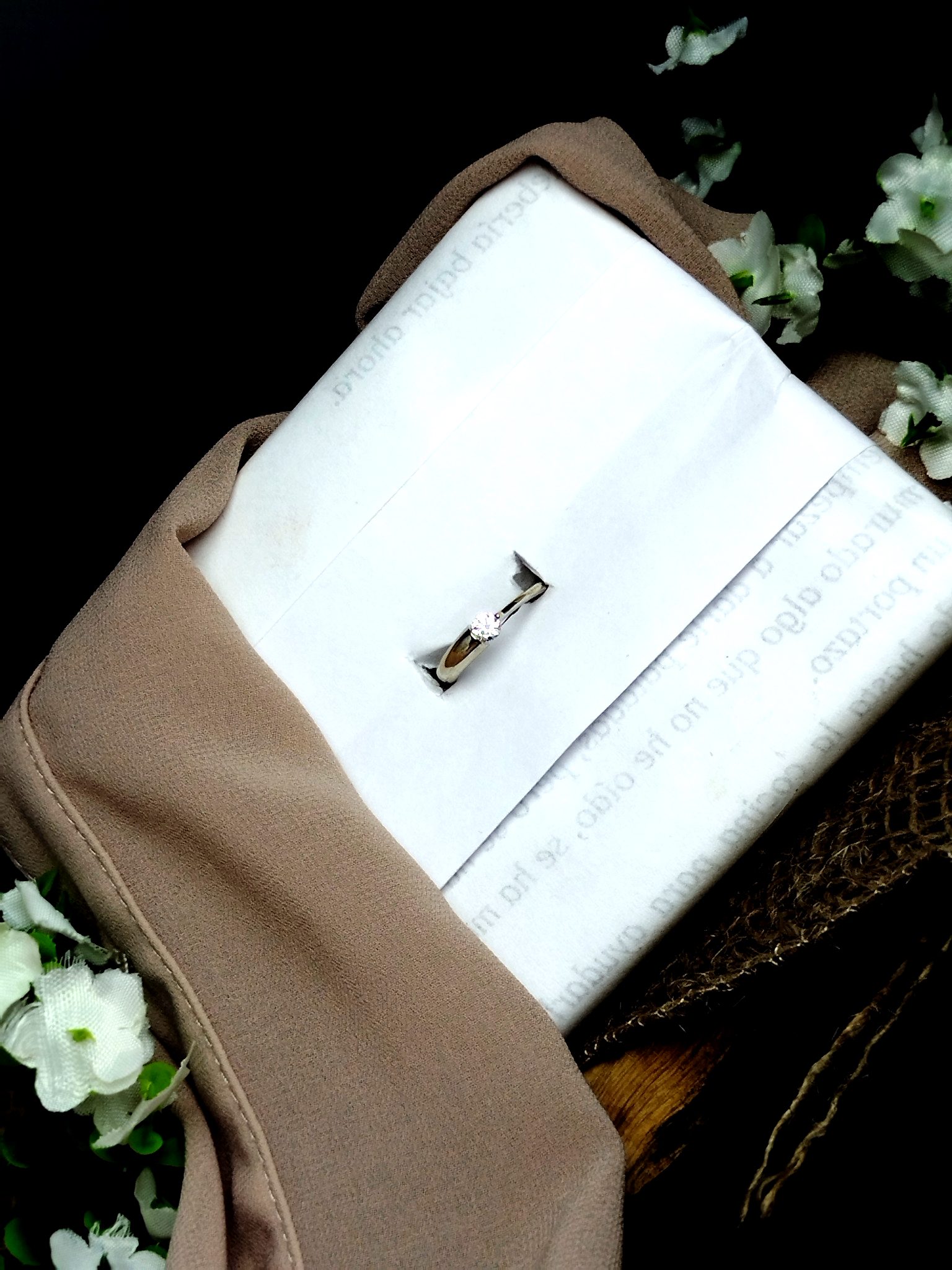 Anillo Solitario en Oro Blanco 18K con Diamante 0.17 ct VS1 (Talla Muy Buena) – 2.6 g / Talla 5 / Dama