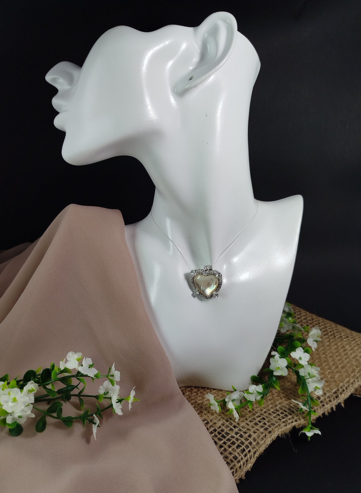 Dije de Plata 950 con Corazón de Nácar y Circones – 6.17 g (Dama) - Image 2