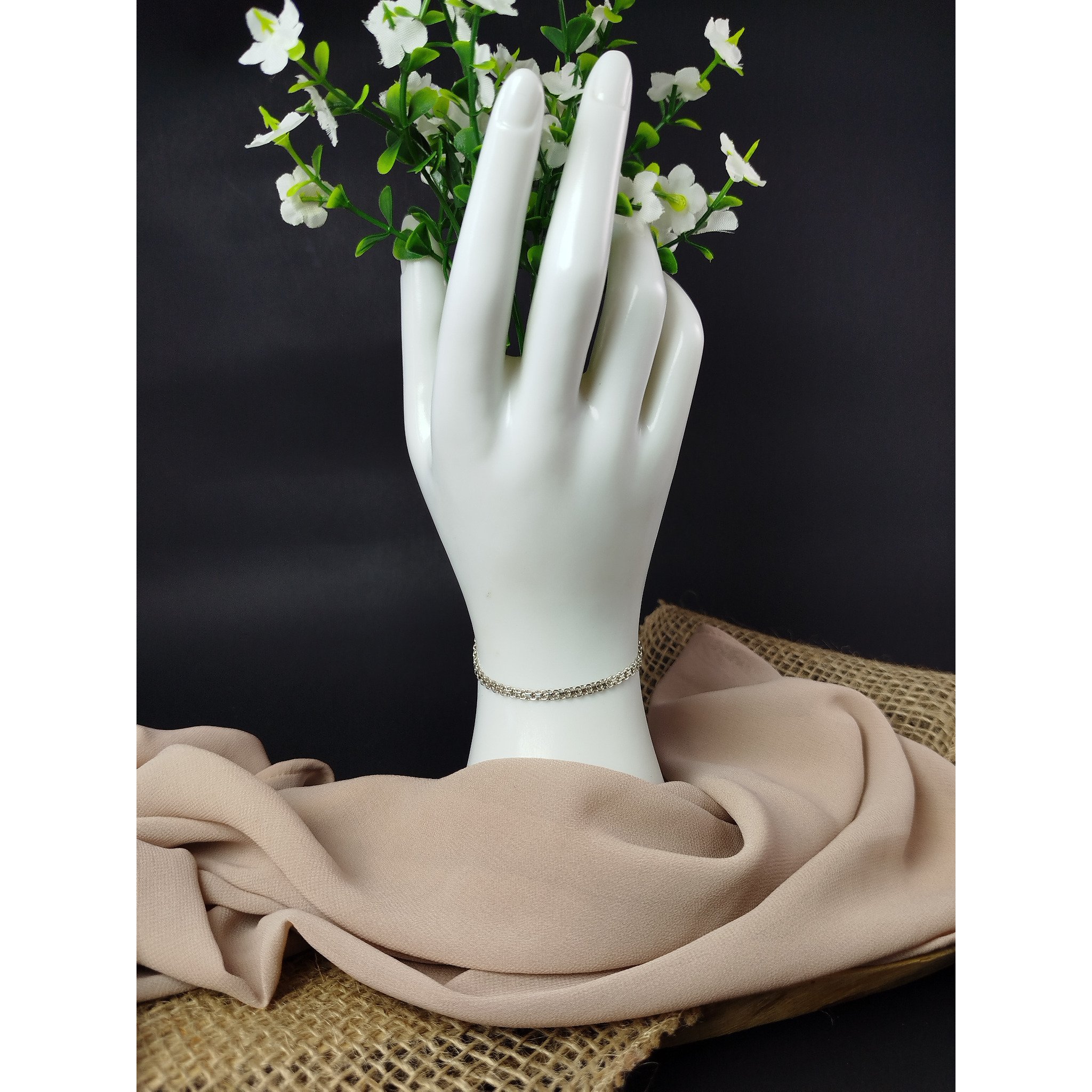 Pulsera de Plata 950 para Dama con Trenzado Tipo 4 Enlaces – 12.78 g - Image 3