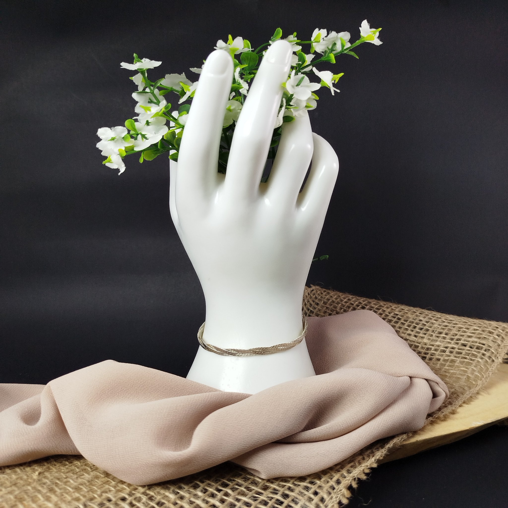 Pulsera de Plata 950 para Dama con Trenzado Doble de Diseño – 6.9 g - Image 3