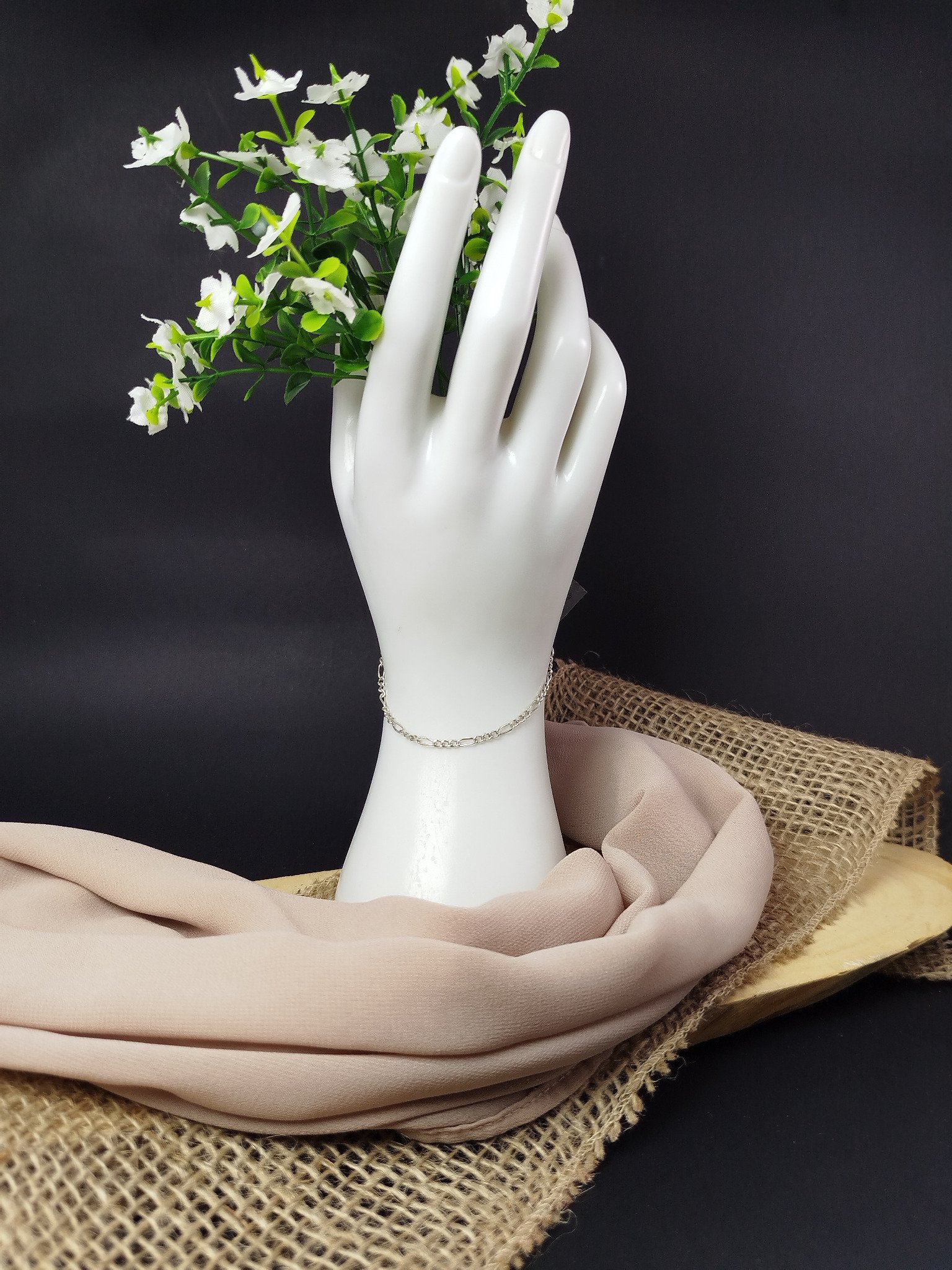 Pulsera de Plata 950 Unisex con Enlace Trenzado Cubano Fino – 1.45 g - Image 2